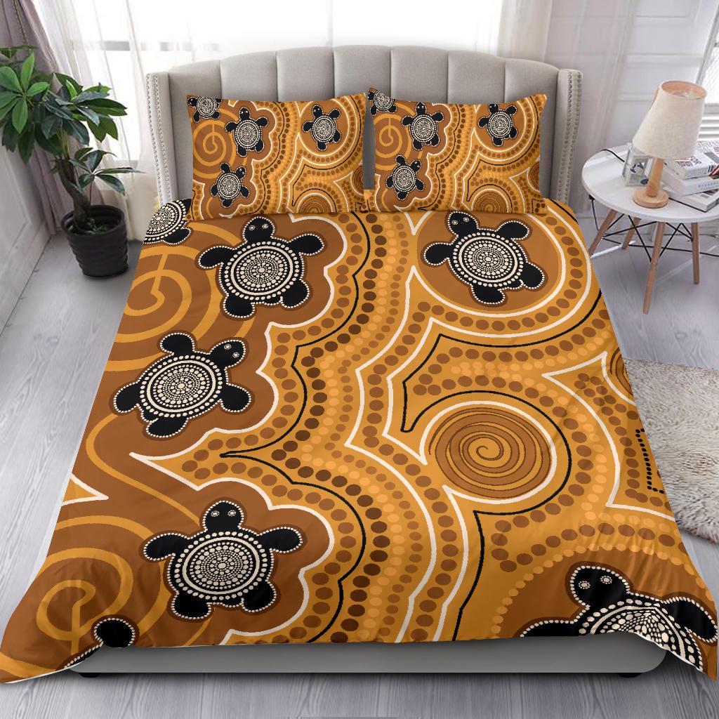 aboriginal-bedding-set-indigenous-turtle-gold-version