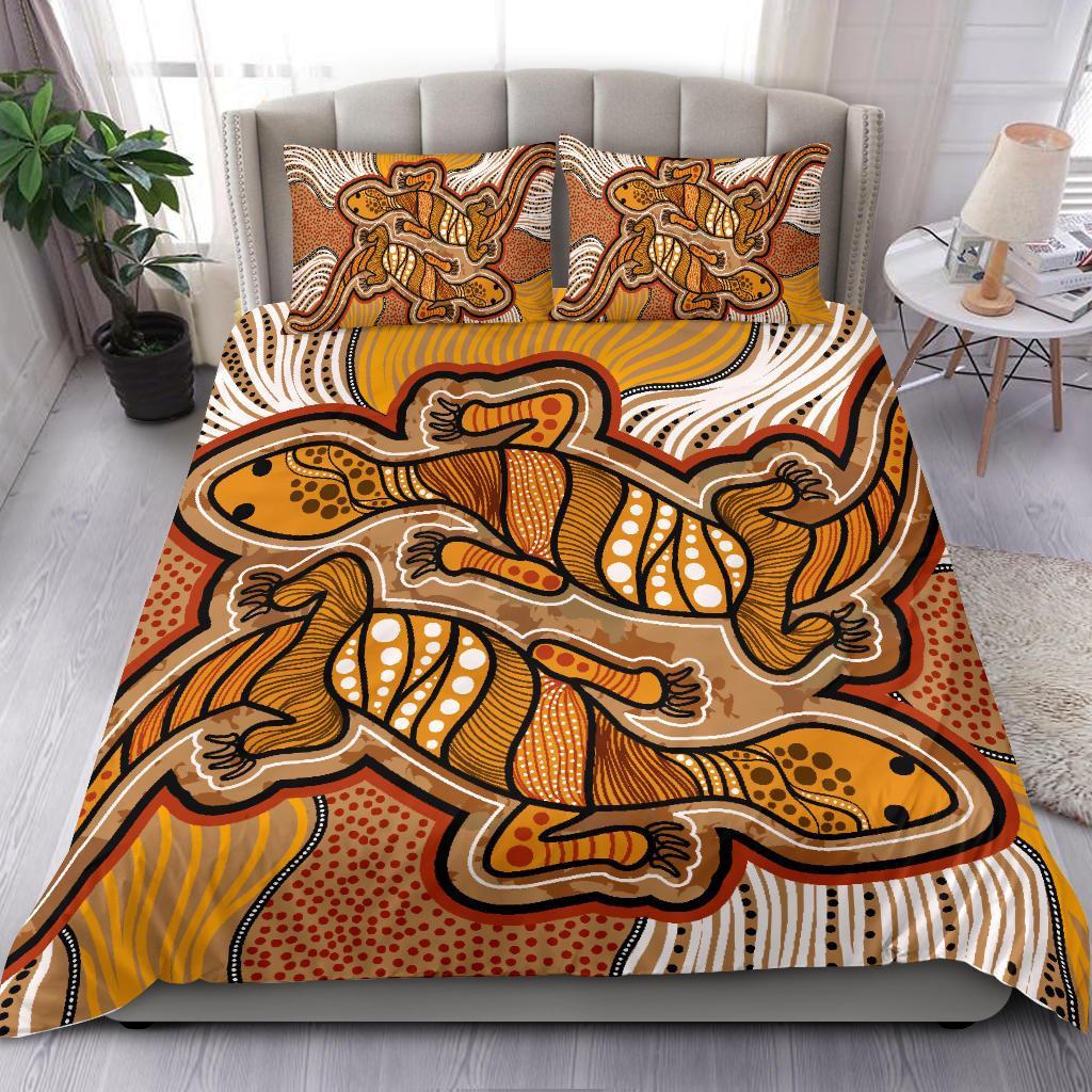 aboriginal-bedding-set-indigenous-two-lizard-vintage-stye