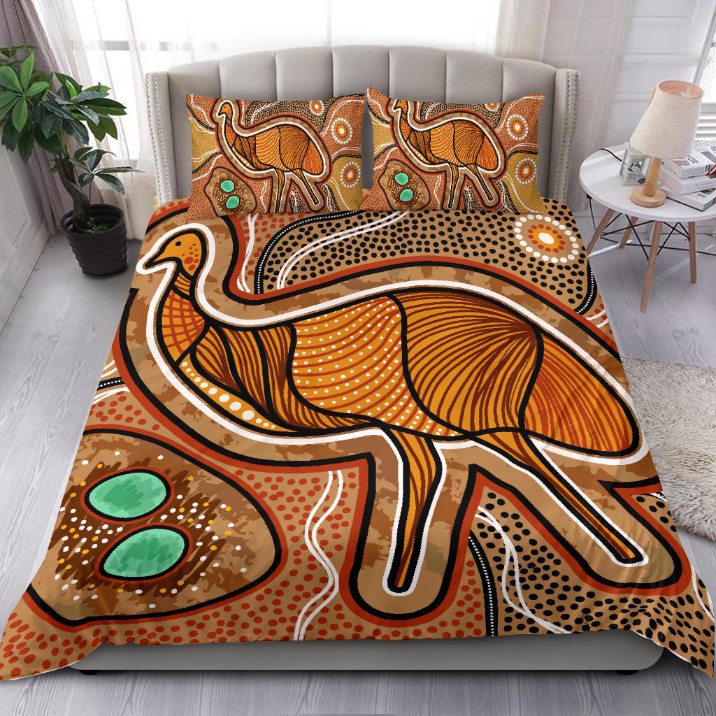 aboriginal-bedding-set-indigenous-emu-vintage-stye