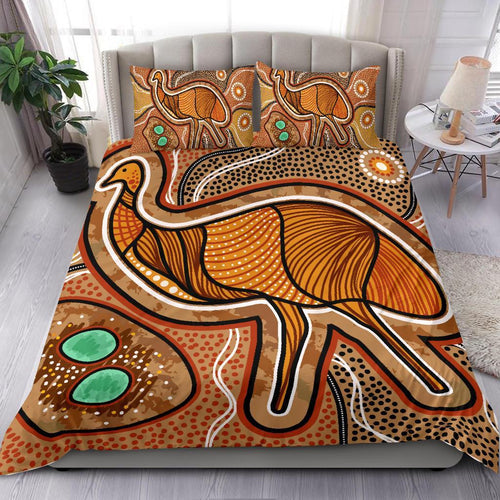 aboriginal-bedding-set-indigenous-emu-vintage-stye