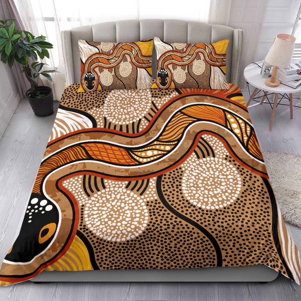 aboriginal-bedding-set-indigenous-snake-vintage-stye