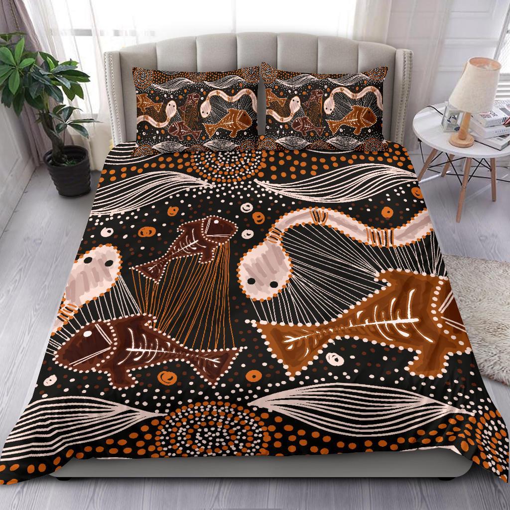 aboriginal-bedding-set-indigenous-fish-and-snake