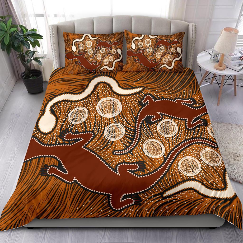 aboriginal-bedding-set-indigenous-brown-lizard-and-white-snake
