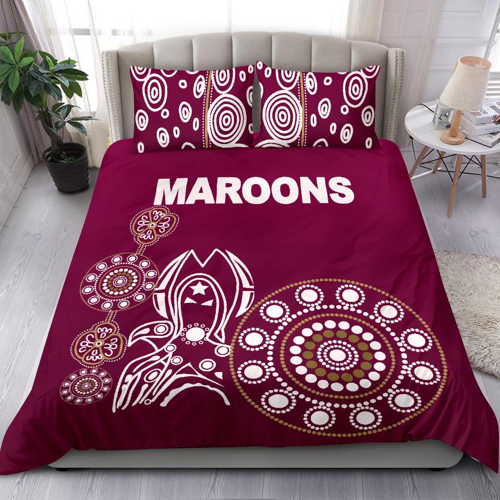queensland-bedding-set-maroons-simple-indigenous