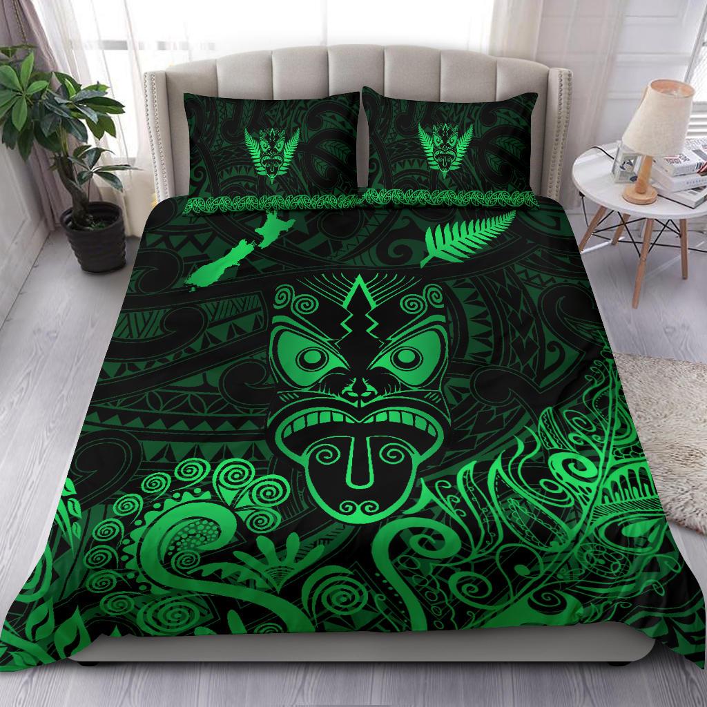 maori-aotearoa-rugby-haka-bedding-set-new-zealand-silver-fern-green