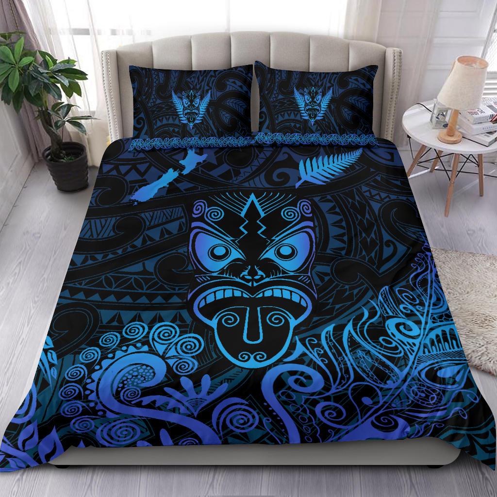 maori-aotearoa-rugby-haka-bedding-set-new-zealand-silver-fern-blue