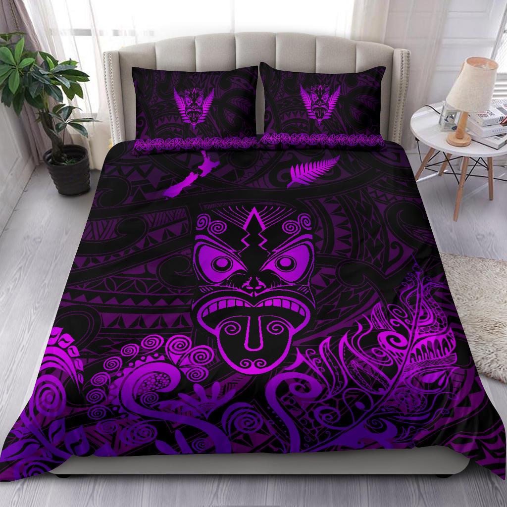 maori-aotearoa-rugby-haka-bedding-set-new-zealand-silver-fern-purple