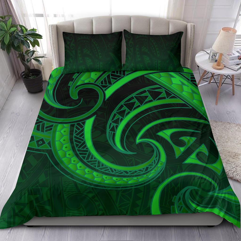 new-zealand-maori-mangopare-bedding-set-polynesian-green