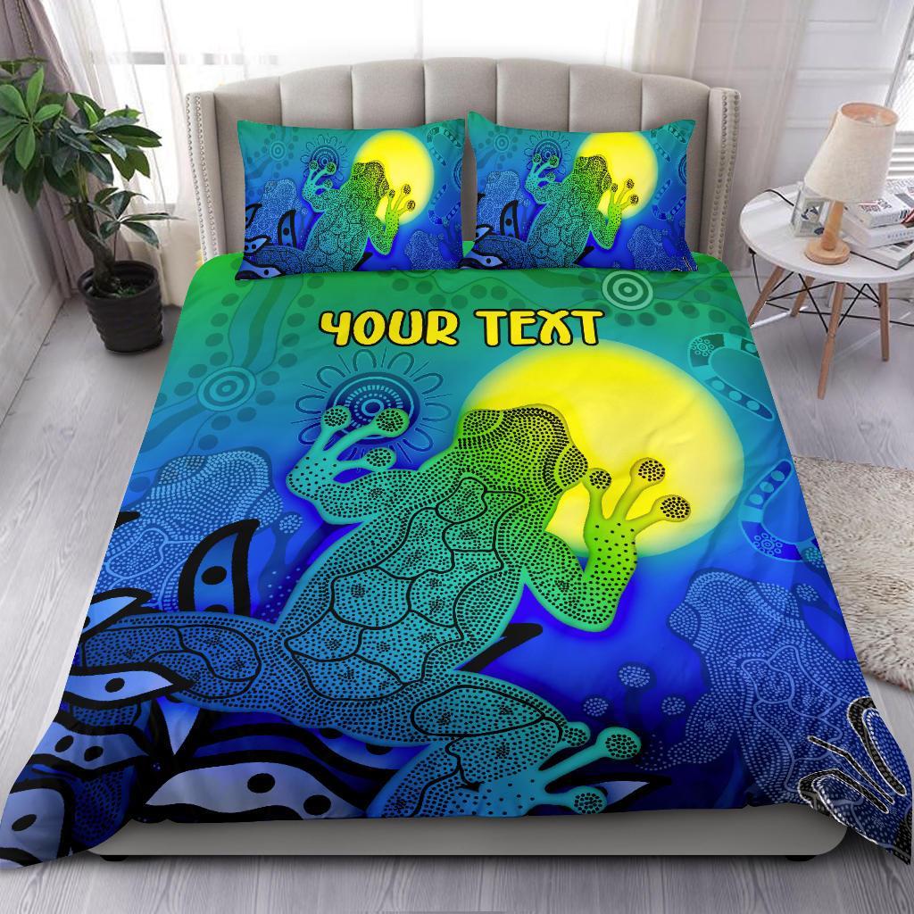 customaboriginal-bedding-set-indigenous-frog-blue