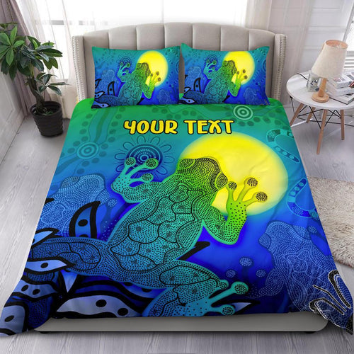 customaboriginal-bedding-set-indigenous-frog-blue