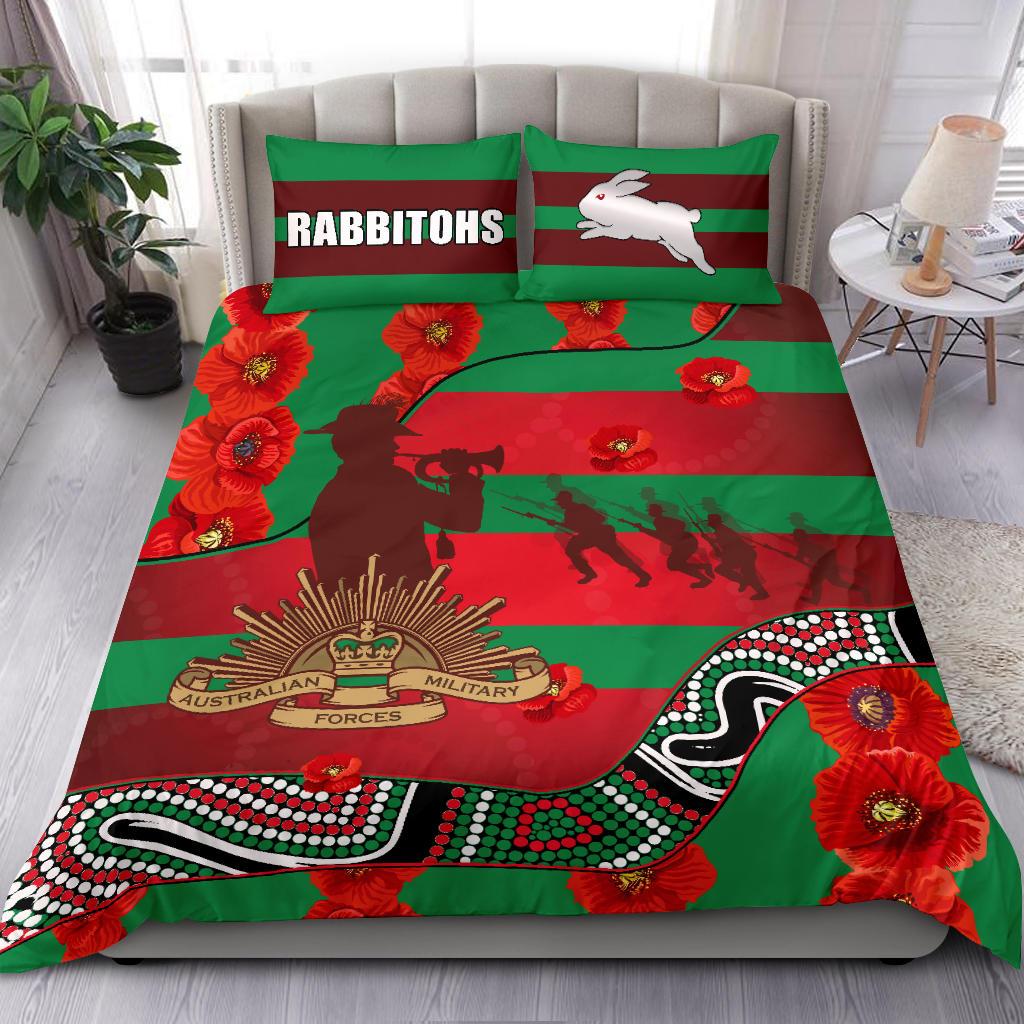 rabbitohs-anzac-day-bedding-set-rugby-south-sydney-indigenous-military