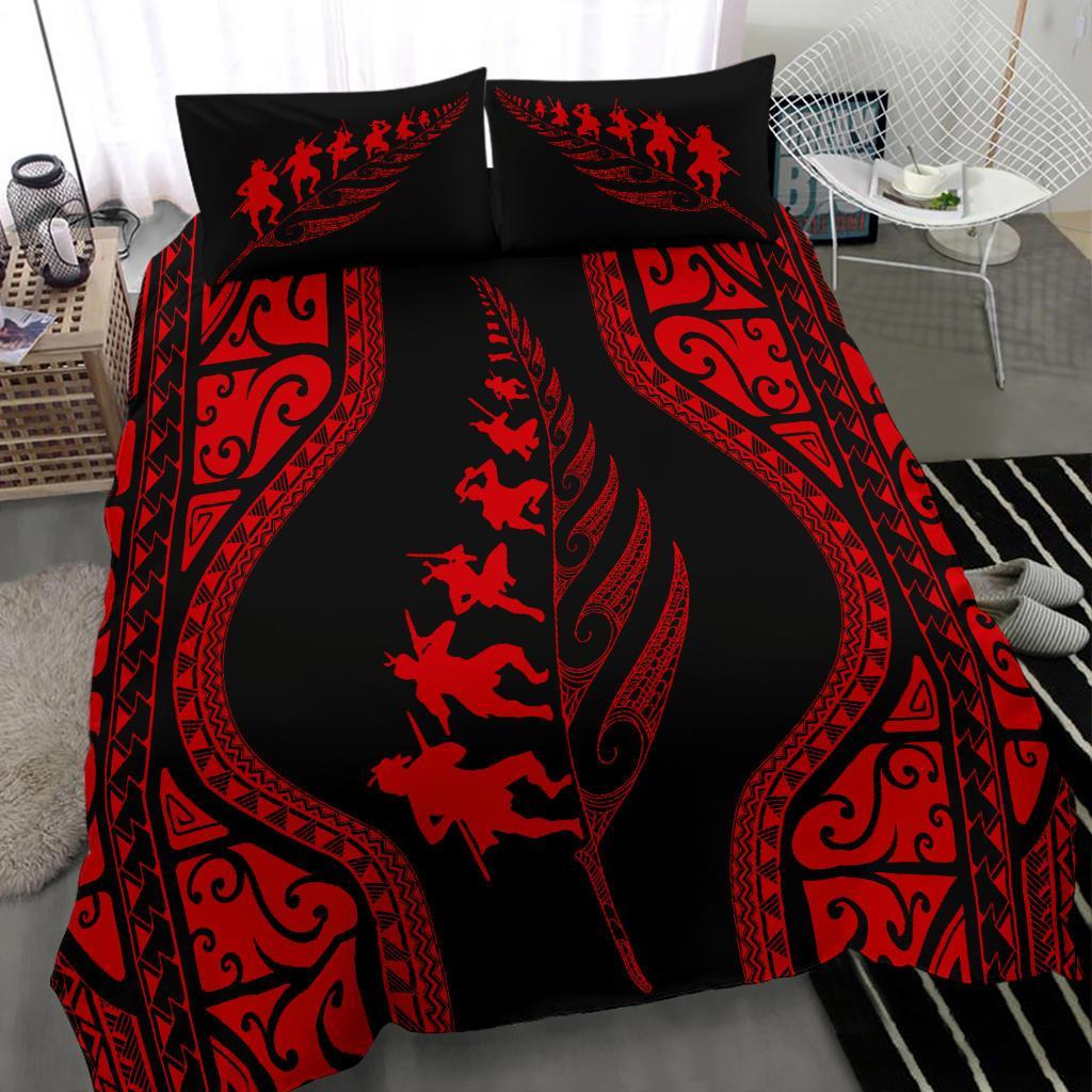 new-zealand-haka-fern-bedding-set-red