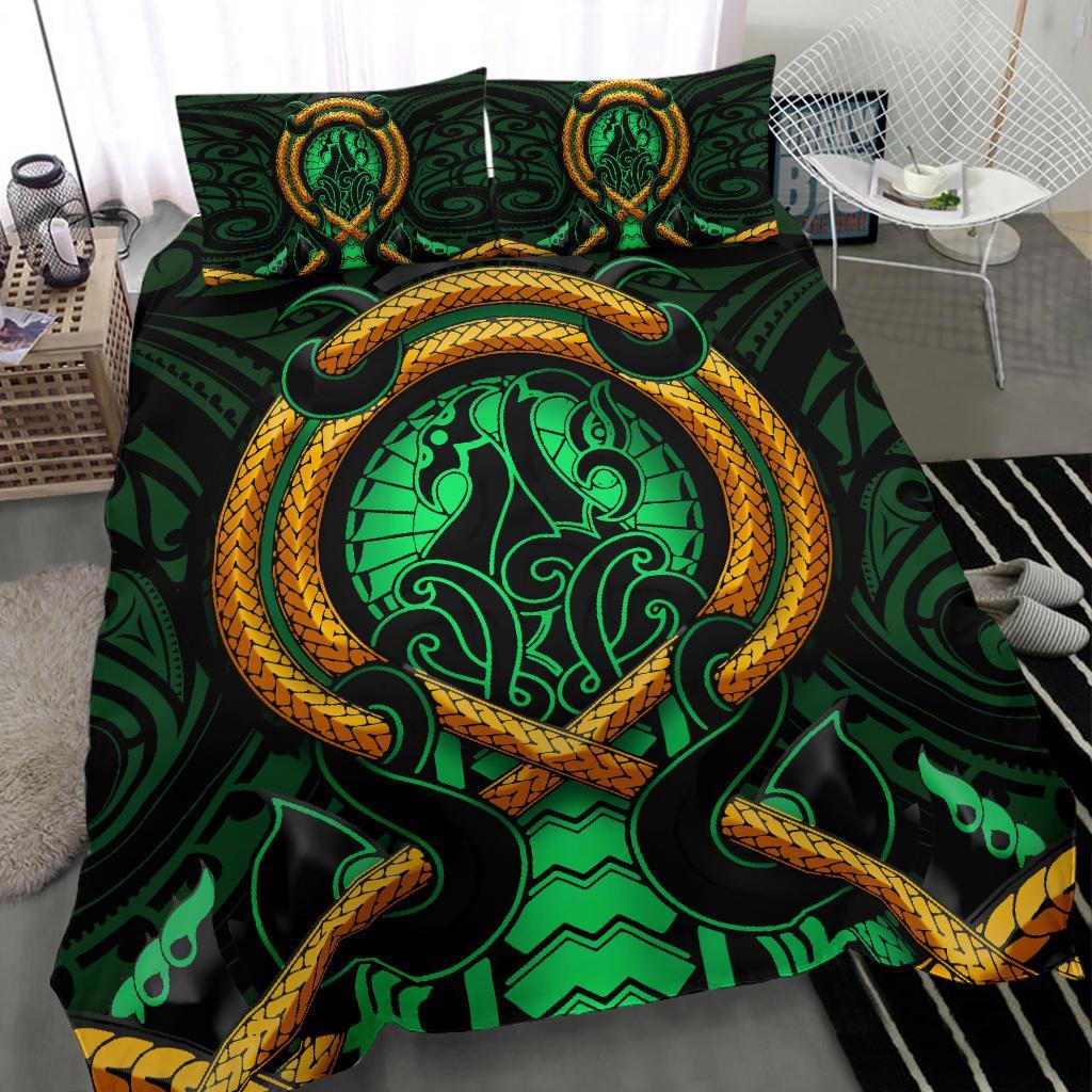 maori-new-zealand-bedding-set-manaia-green-duvet-cover-and-pillow-case