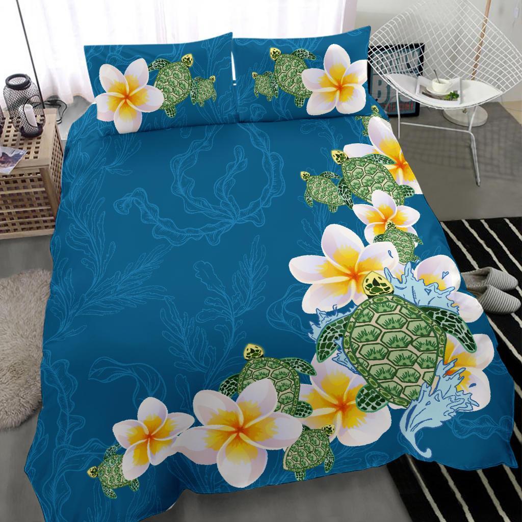 plumeria-sea-turtle-bedding-set