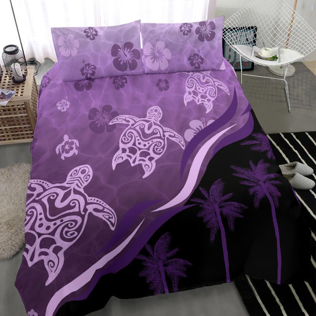 purple-turtle-hibiscus-bedding-set