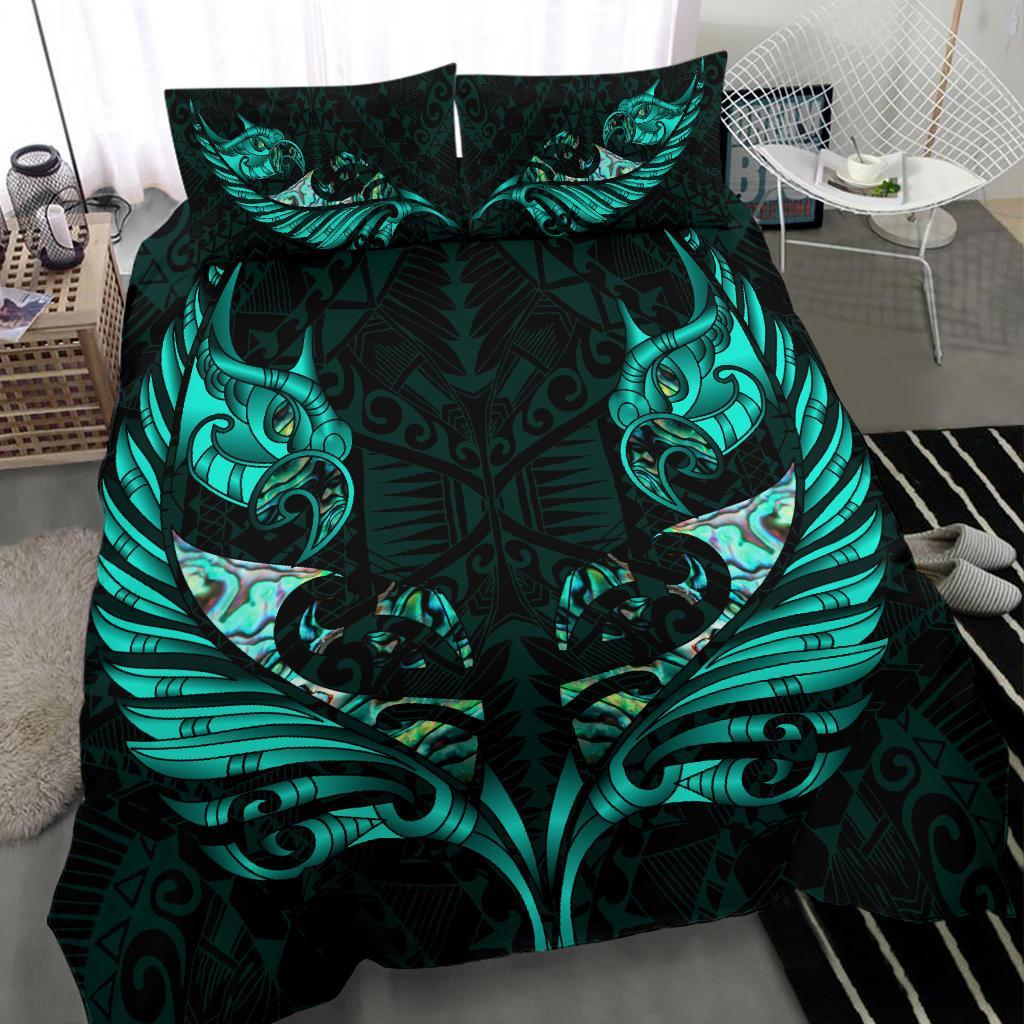 new-zealand-bedding-set-manaia-paua-fern-wing-turquoise
