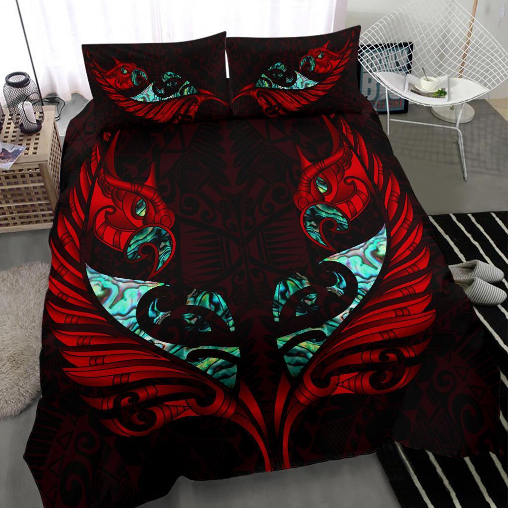 new-zealand-bedding-set-manaia-paua-fern-wing-red