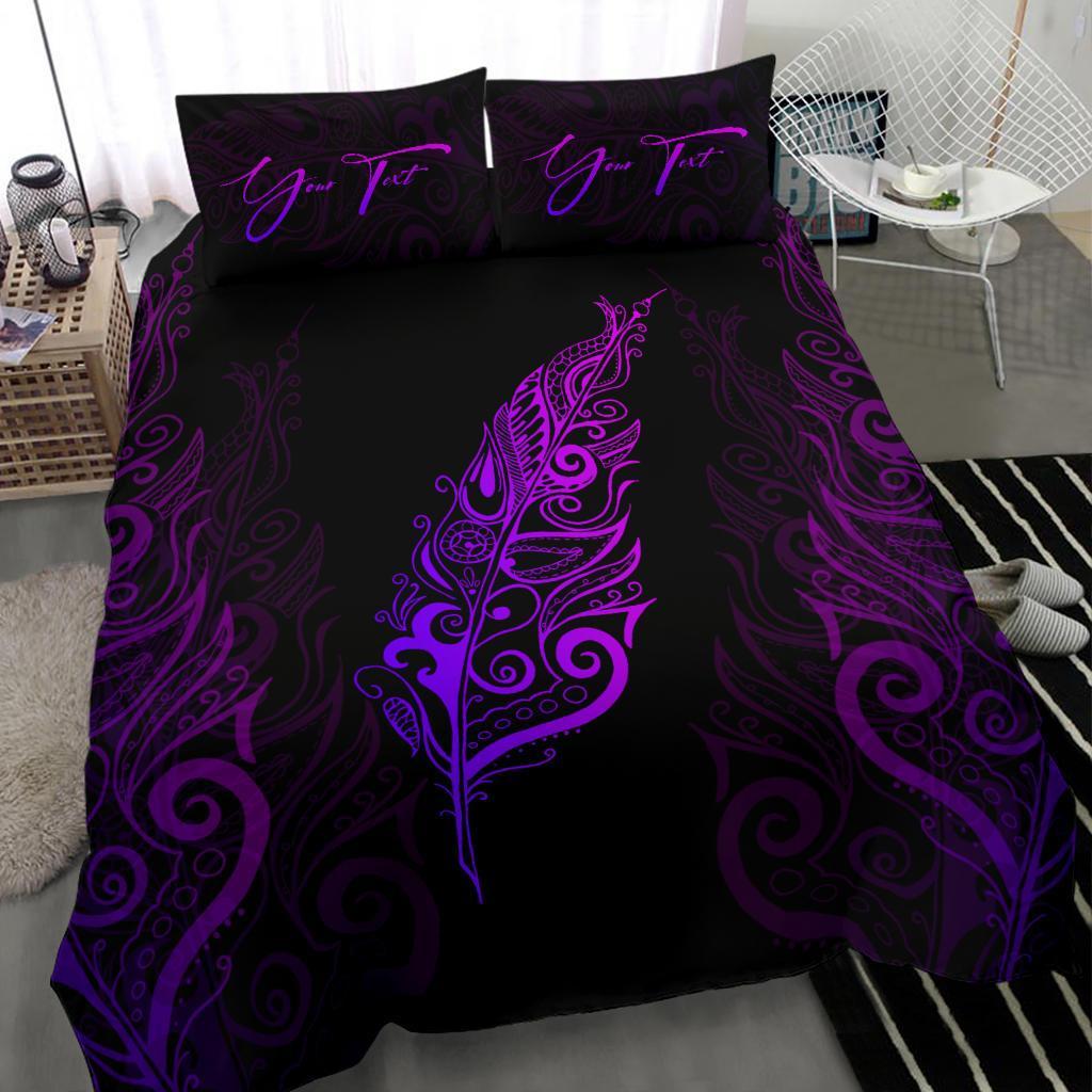 signature-custom-light-silver-fern-bedding-set-purple