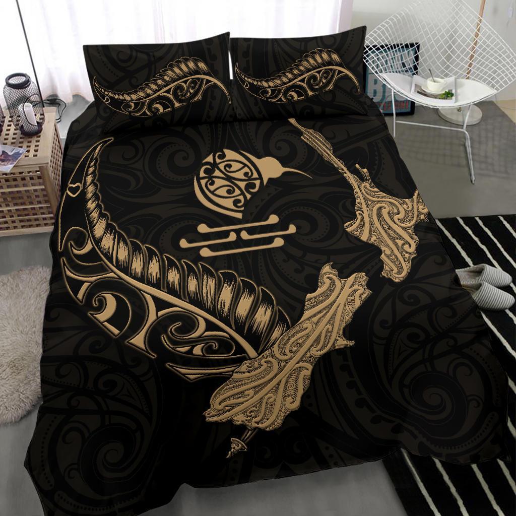 new-zealand-heart-bedding-set-map-kiwi-mix-silver-fern-gold