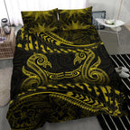new-zealand-bedding-set-yellow-manaia-maori-silver-fern-duvet-cover
