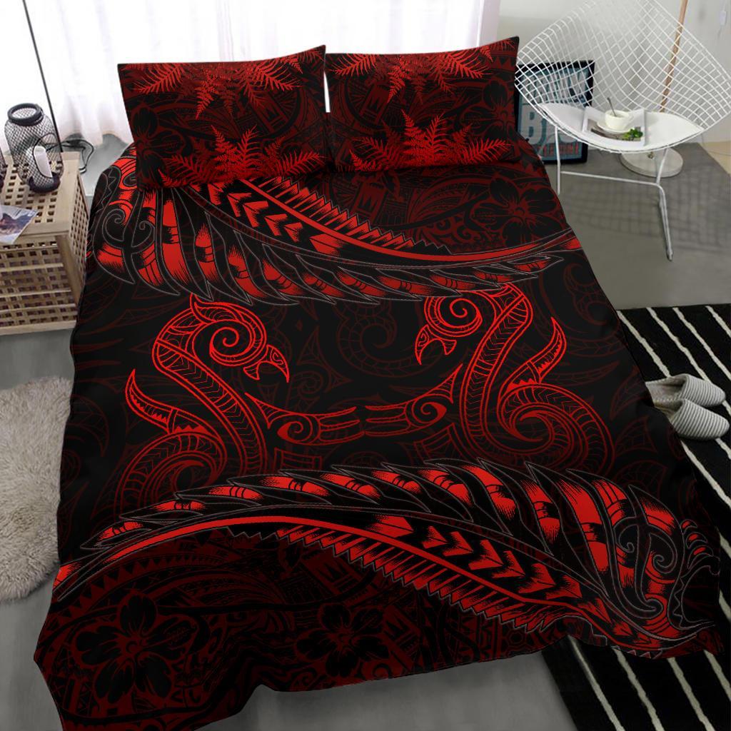aotearoa-bedding-set-red-maori-manaia-with-silver-fern