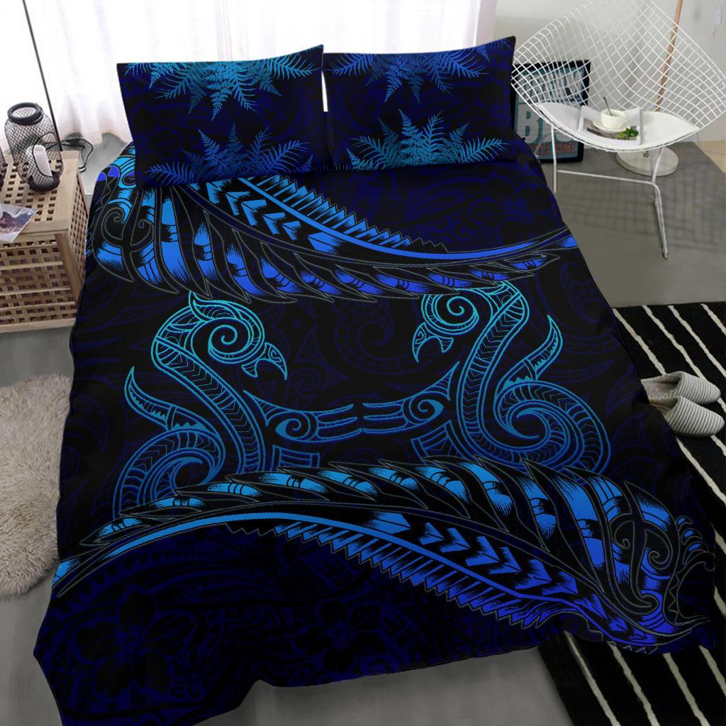 aotearoa-bedding-set-blue-maori-manaia-with-silver-fern