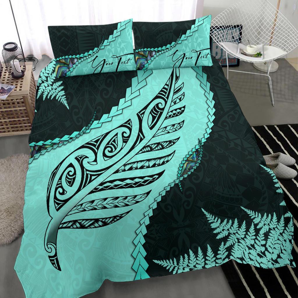 signature-custom-paua-shell-maori-silver-fern-bedding-set-turquoise