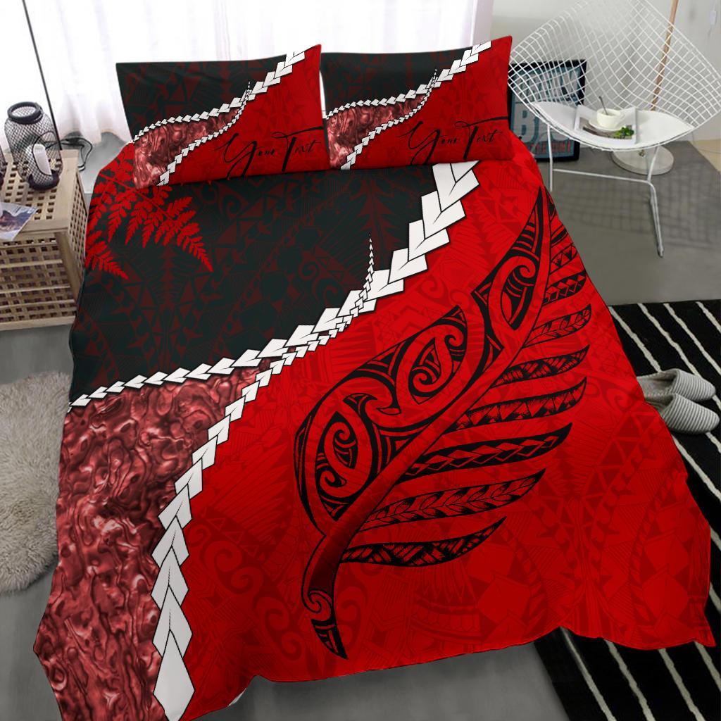 signature-custom-paua-shell-maori-silver-fern-bedding-set-red