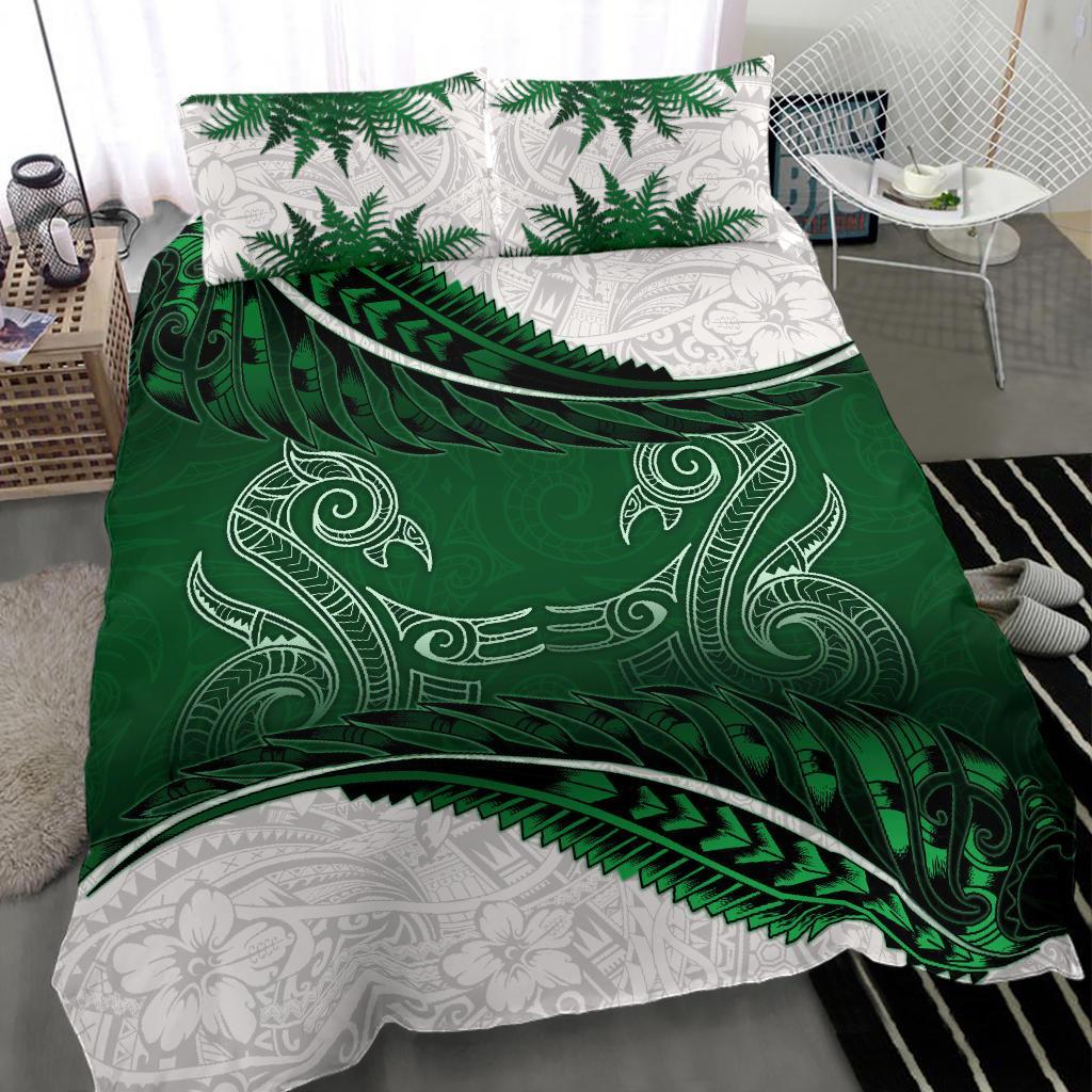 new-zealand-bedding-set-green-manaia-maori-silver-fern-duvet-cover-and-pillow-case
