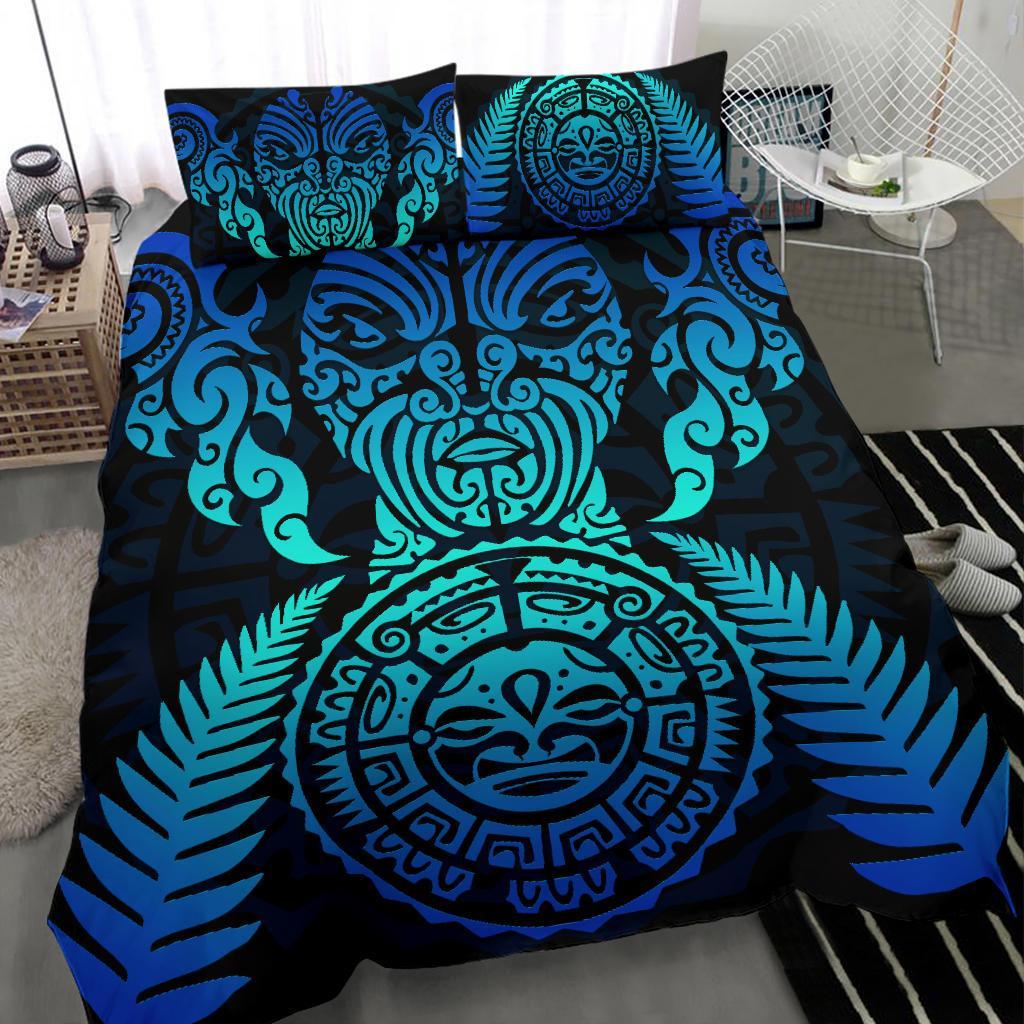maori-face-fern-new-zealand-bedding-set-blue
