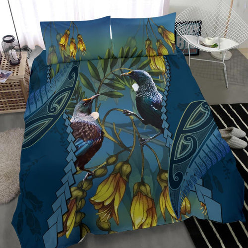 tui-bird-mix-kowhai-and-silver-fern-bedding-set-blue