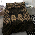double-lion-maori-tattoo-bedding-set-new-zealand-gold