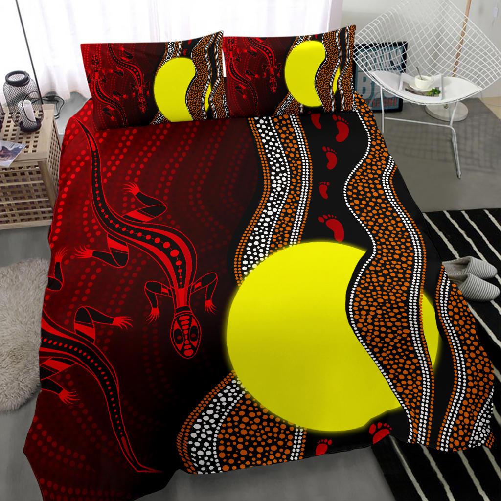 aboriginal-bedding-set-aboriginal-flag-lizard-dot-painting-style