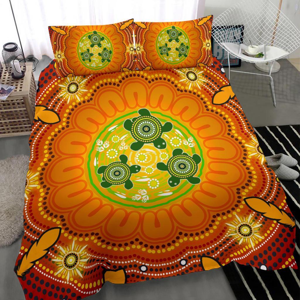 aboriginal-bedding-set-turtle-circle-dot-painting-art