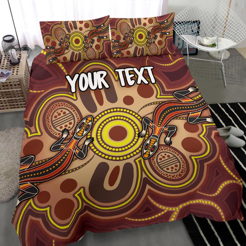custom-aboriginal-bedding-sets-indigenous-lizard-dot-painting-art