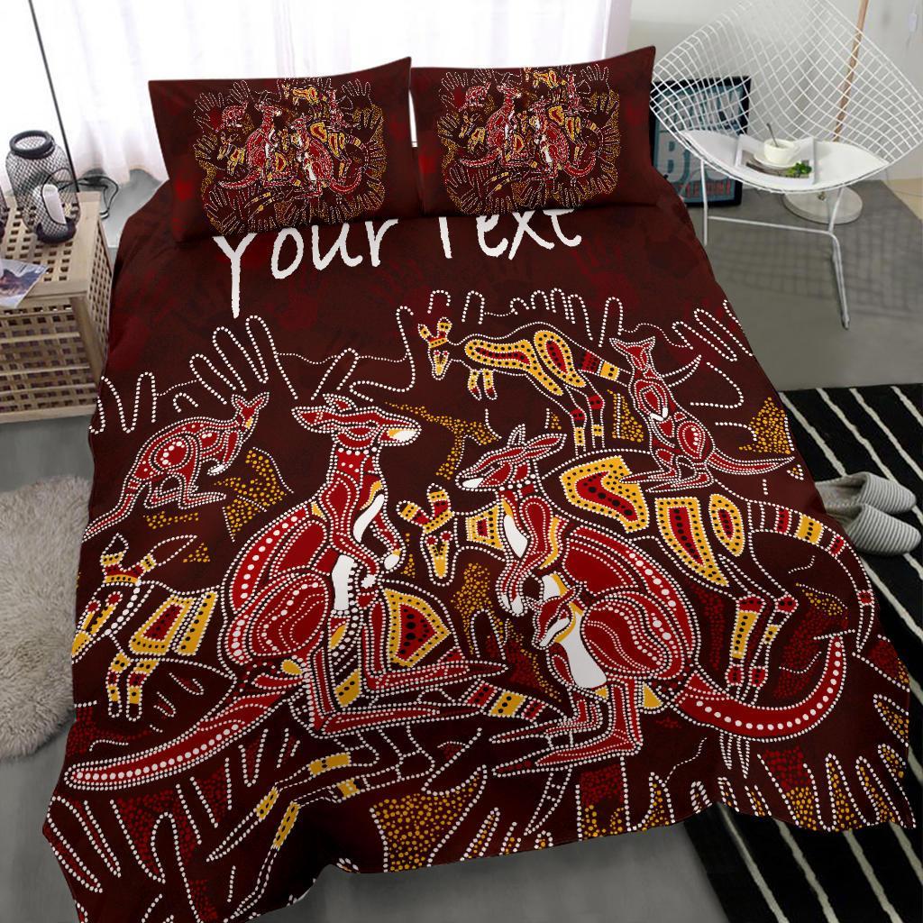 custom-aboriginal-bedding-set-kangaroo-family-with-hand-art