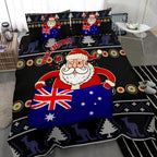 christmas-personalised-bedding-set-australia-santa-claus-hold-the-flag-black