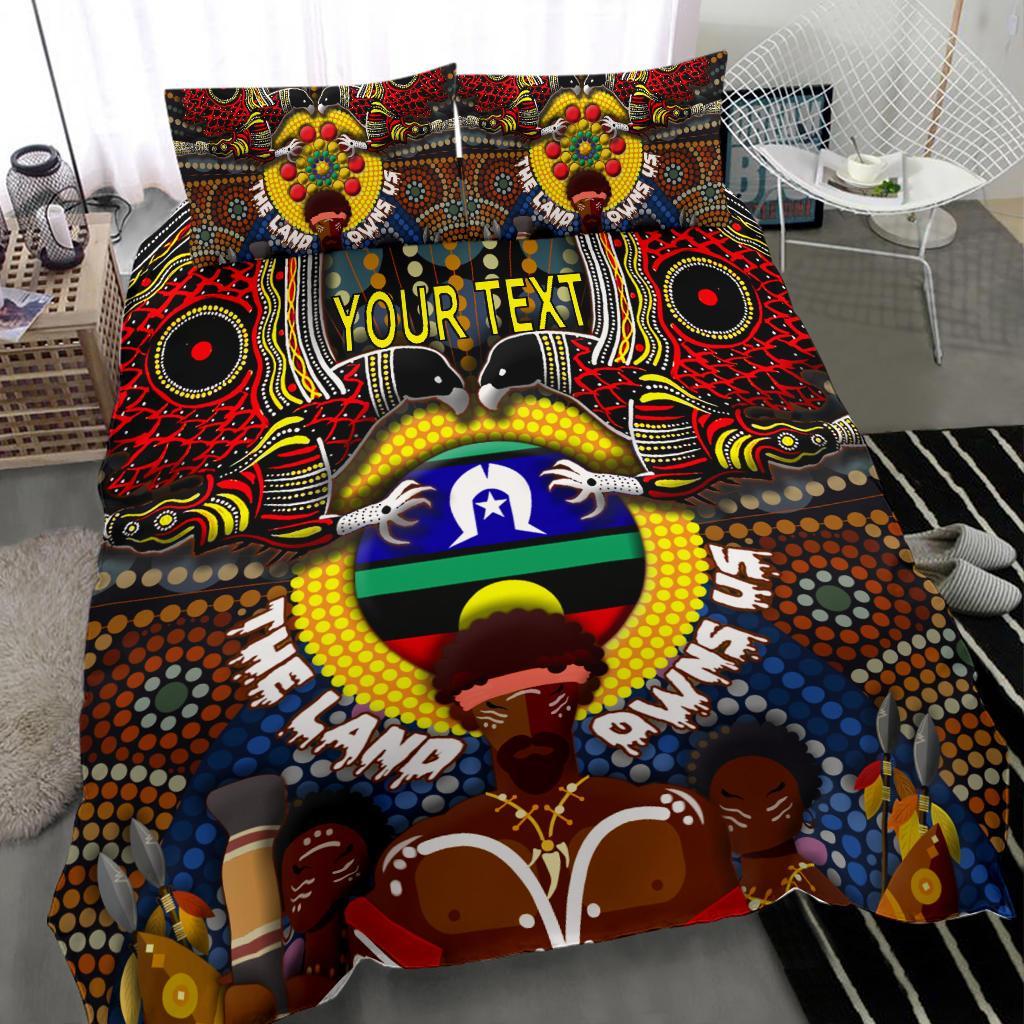 custom-text-the-land-owns-us-bedding-set