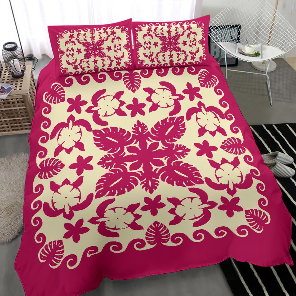 turtle-with-hibiscus-royal-pink-bedding-set
