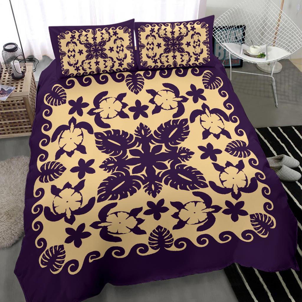 turtle-with-hibiscus-royal-purple-bedding-set