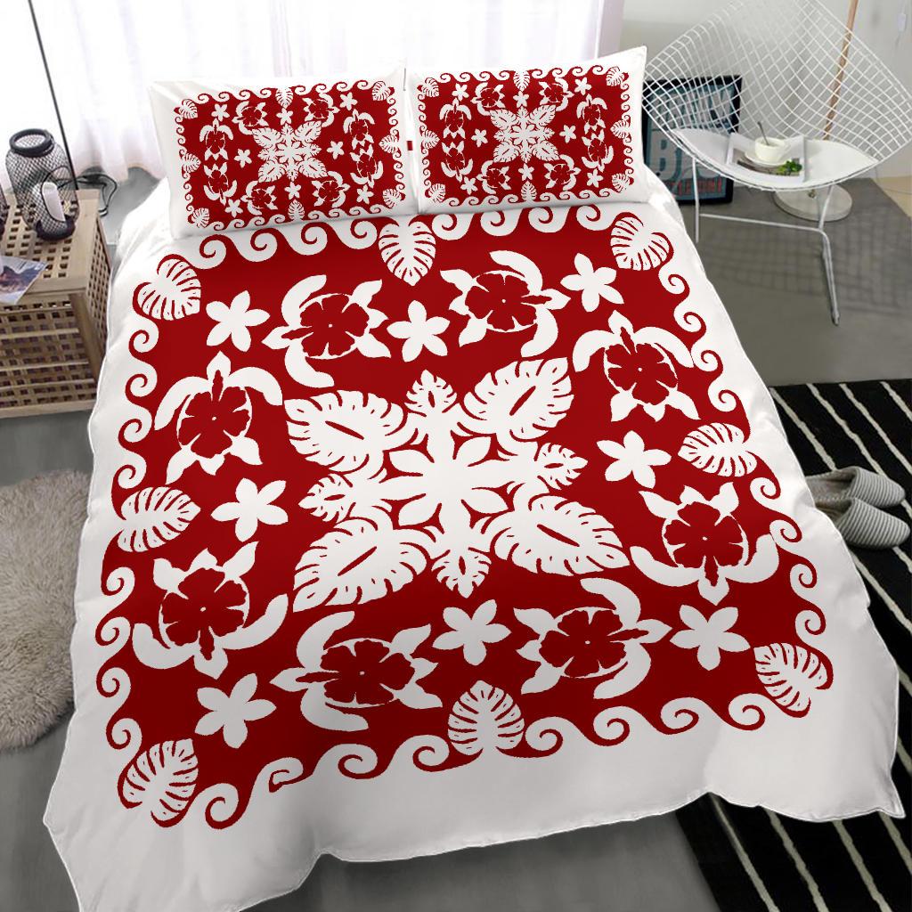 turtle-with-hibiscus-royal-white-bedding-set