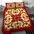 turtle-with-hibiscus-royal-red-bedding-set-palm-leaf