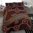 aboriginal-bedding-set-indigenous-crocodile-brown-color