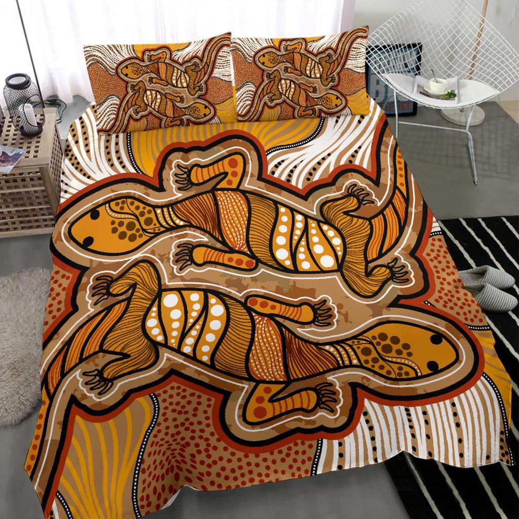 aboriginal-bedding-set-indigenous-two-lizard-vintage-stye
