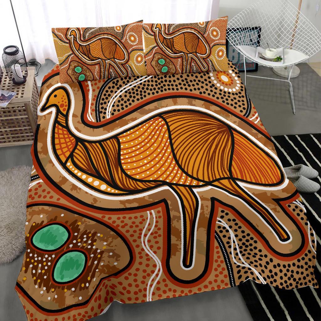 aboriginal-bedding-set-indigenous-emu-vintage-stye