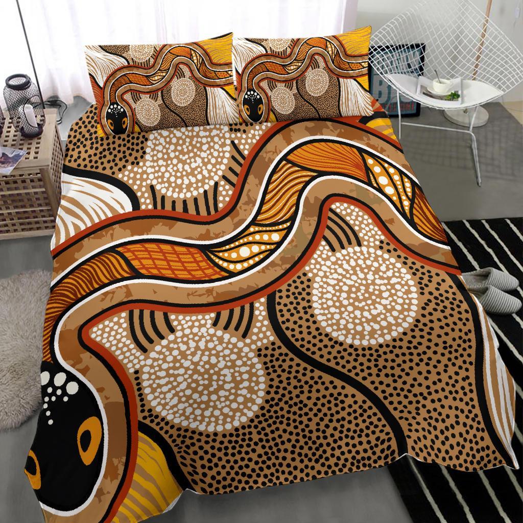aboriginal-bedding-set-indigenous-snake-vintage-stye