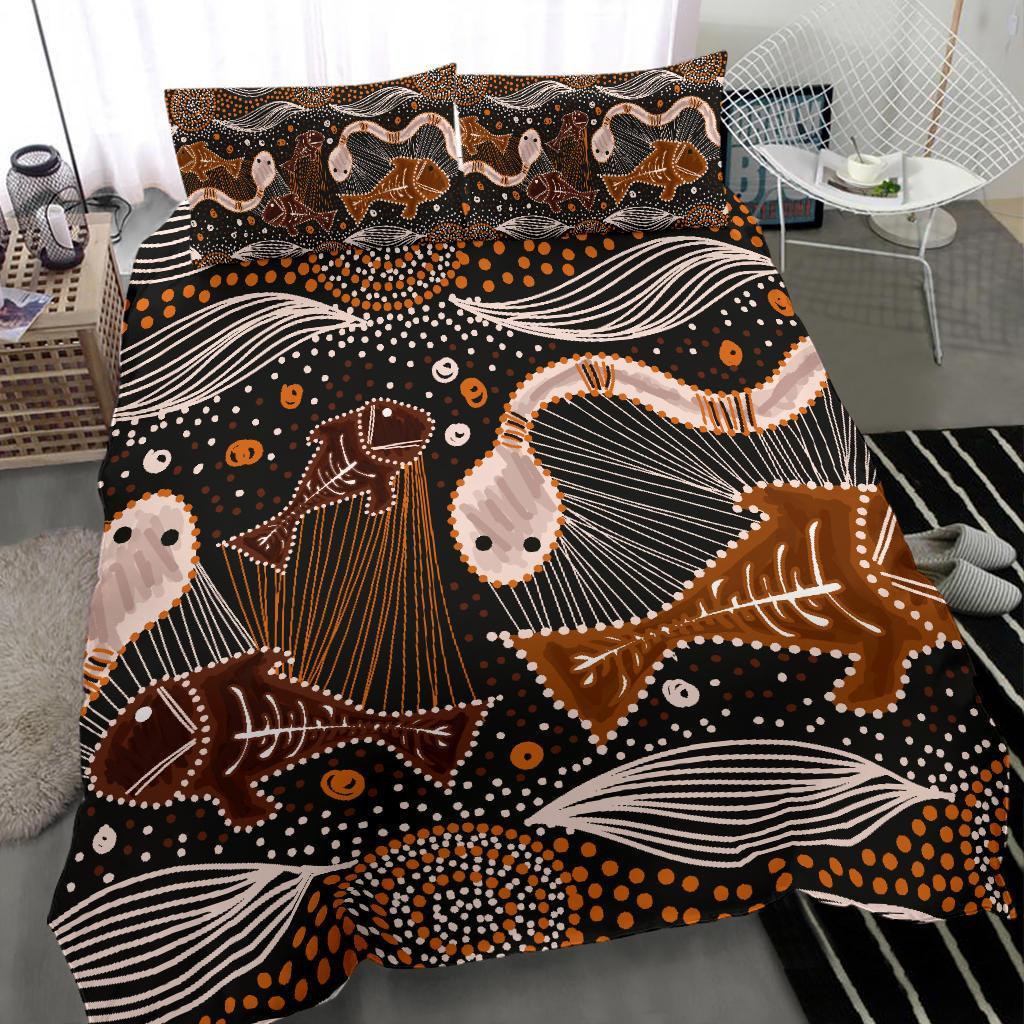 aboriginal-bedding-set-indigenous-fish-and-snake