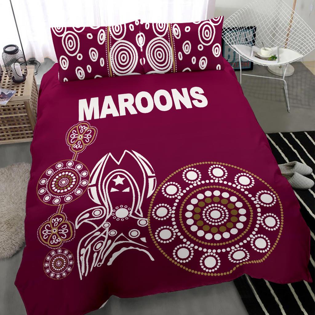 queensland-bedding-set-maroons-simple-indigenous
