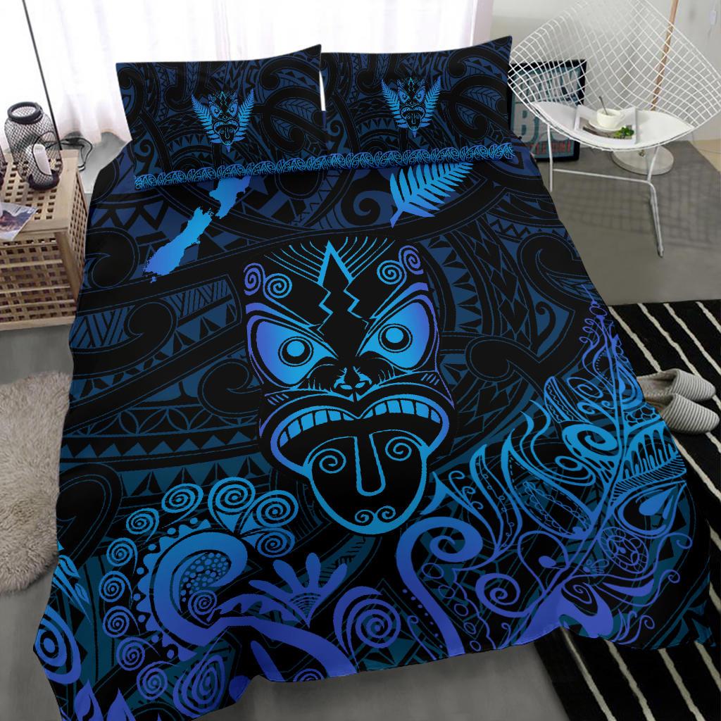 maori-aotearoa-rugby-haka-bedding-set-new-zealand-silver-fern-blue