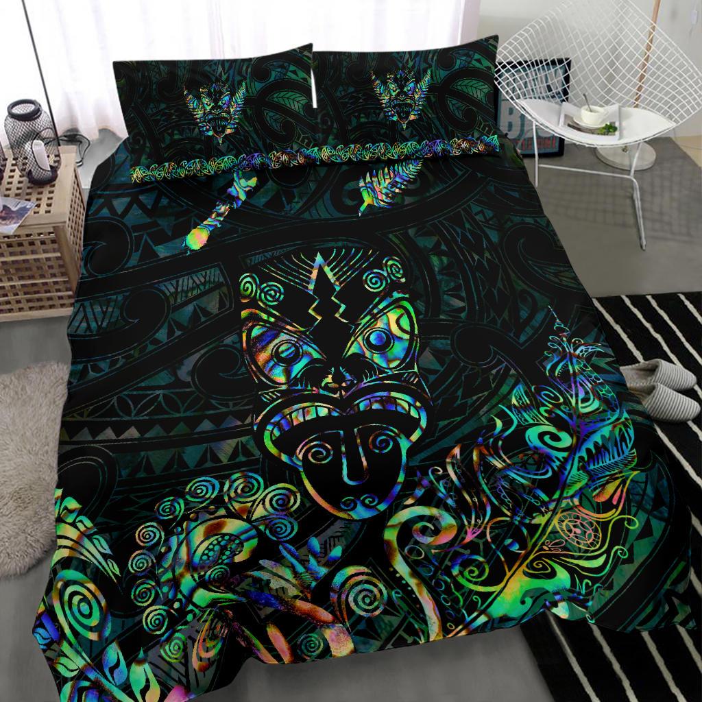 maori-aotearoa-rugby-haka-bedding-set-new-zealand-silver-fern-paua-shell